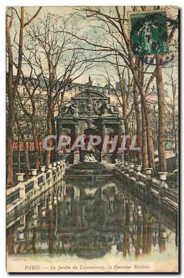 CPA Paris le Jardin du Luxembourg la Fontaine Medicis 