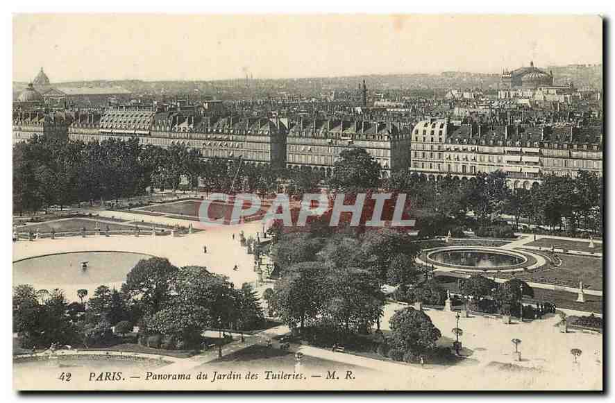 CPA Paris Panorama du Jardin des Tuileries 