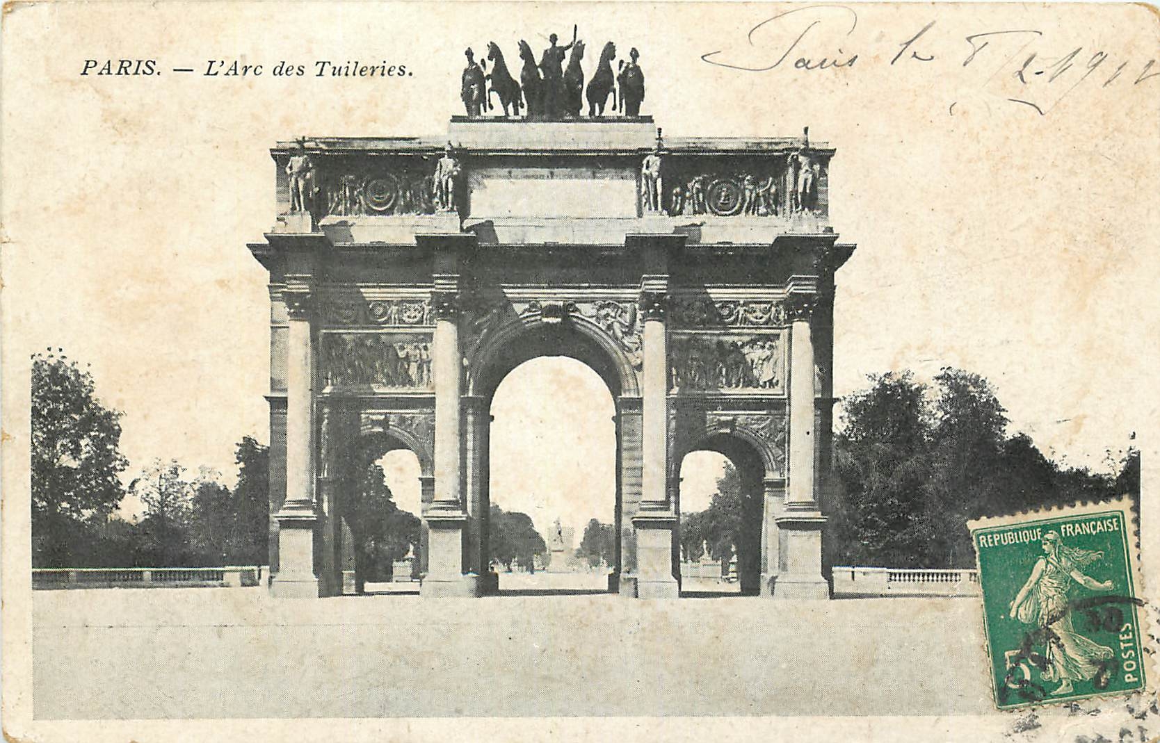 CPA Paris l'Arc des Tuileries 