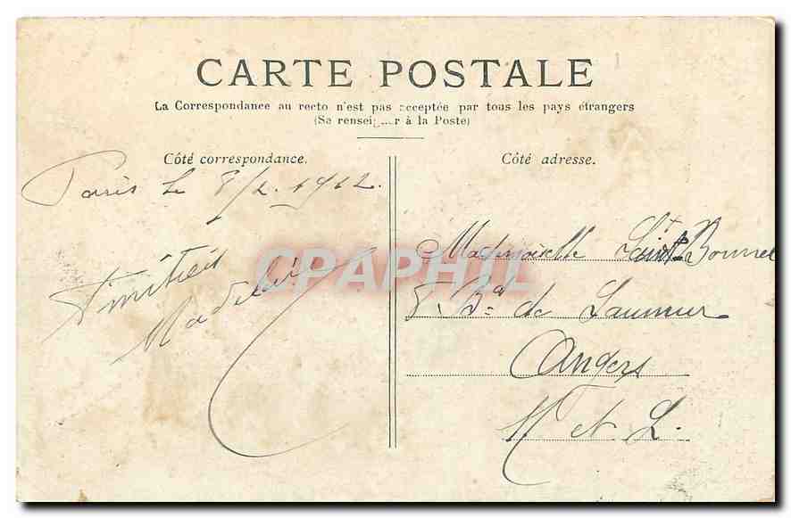 CPA Paris l'Arc des Tuileries  — Rückseite