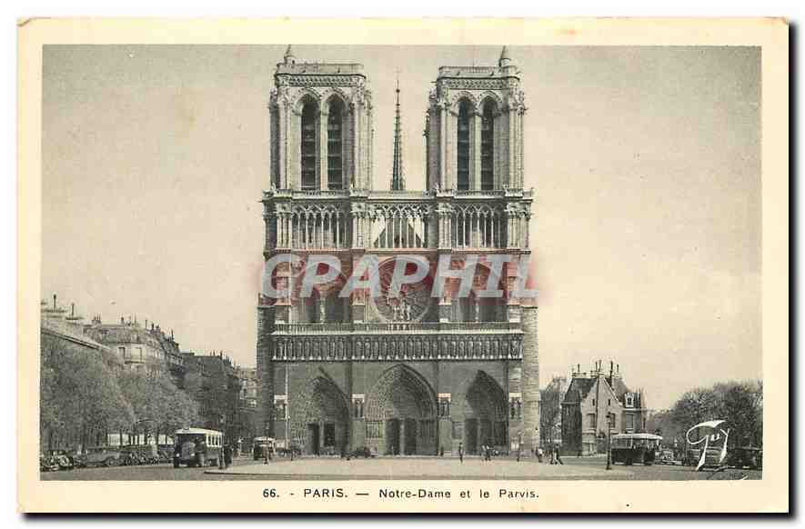 CPA Paris Notre Dame et le Parvis 