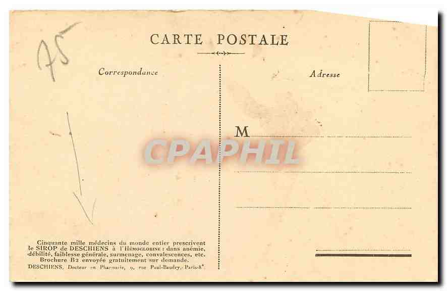 CPA Ide de la Cite Vert Galant Paris — Rückseite