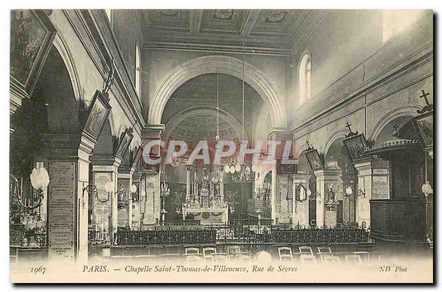 CPA Paris Chapelle Saint Thomas de Villeneuve rue de Sevres 