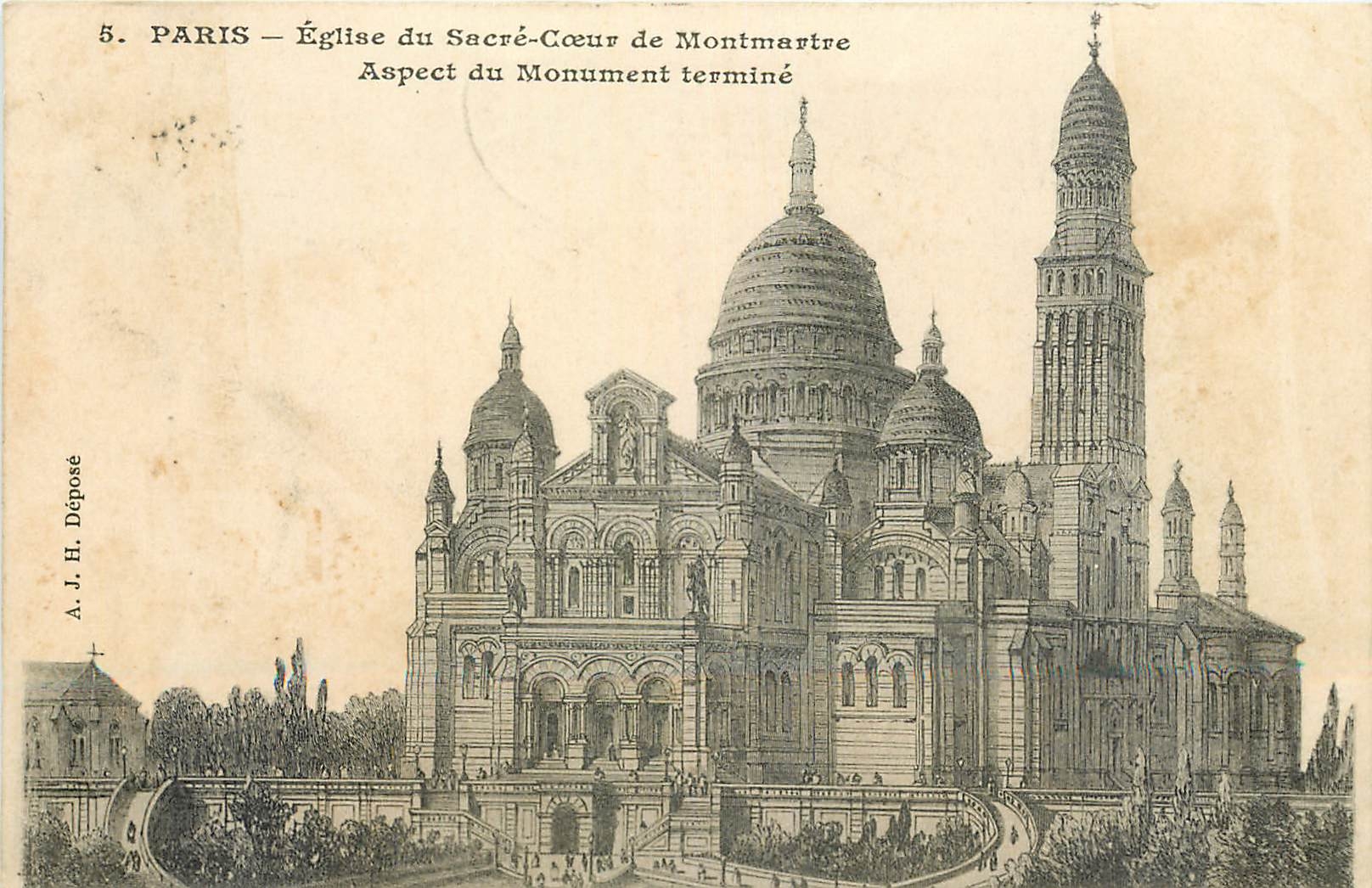 CPA Paris Eglise du Sacre Coeur de Monmartre aspect du monument termine 