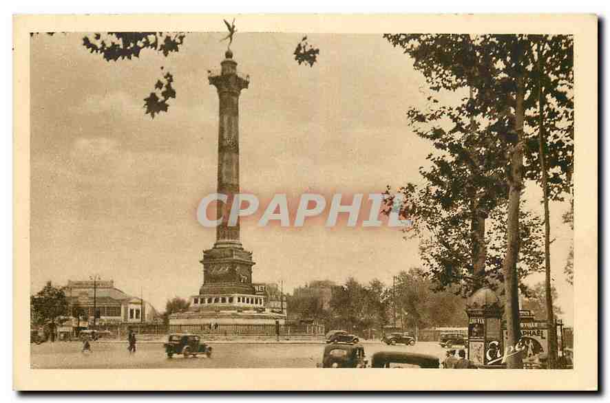 CPA En Visitant Paris Place de la Bastille 