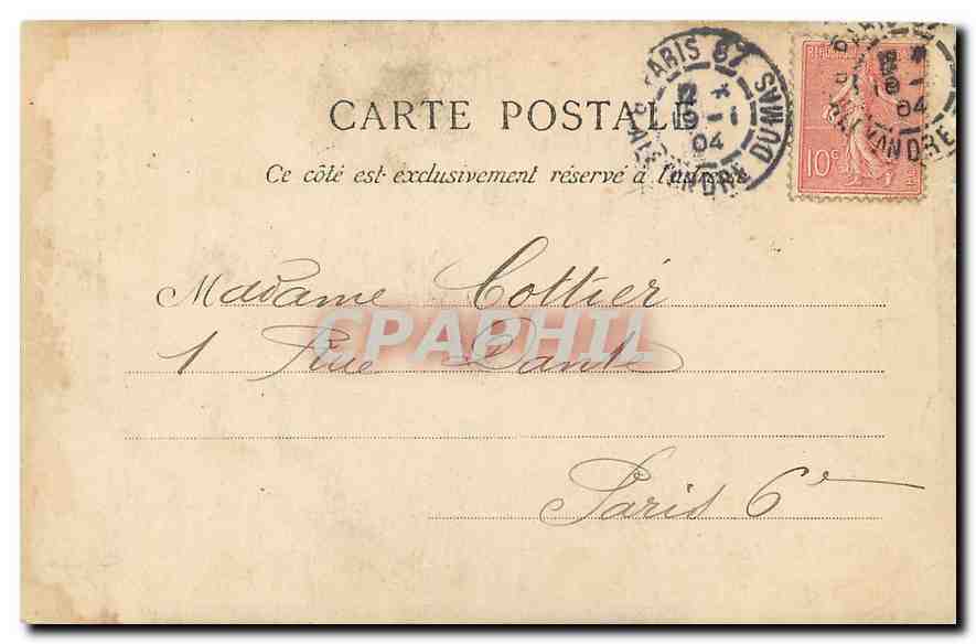 CPA Paris Hotel de Sens  — Verso