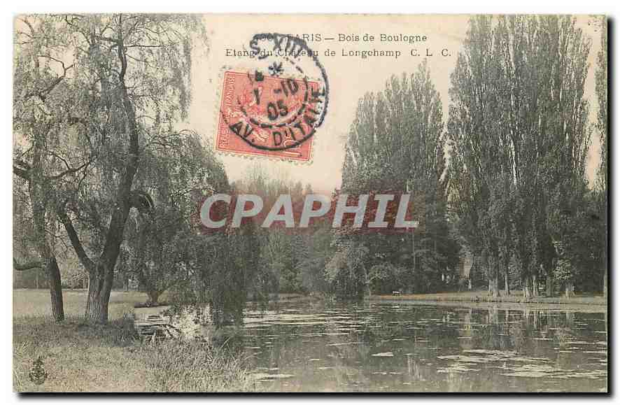 CPA Paris bois de boulogne Etang du Chateau de longchamp 