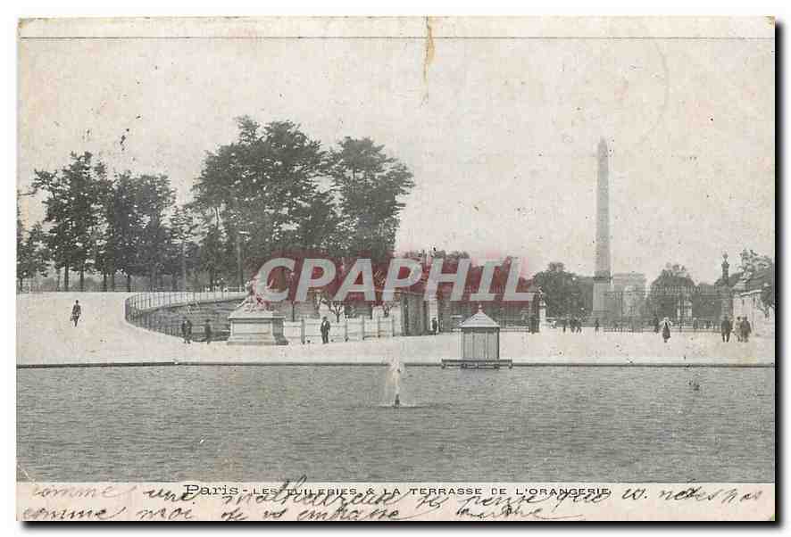 CPA Paris les tuileries et la terrasse de l'Orangerie 