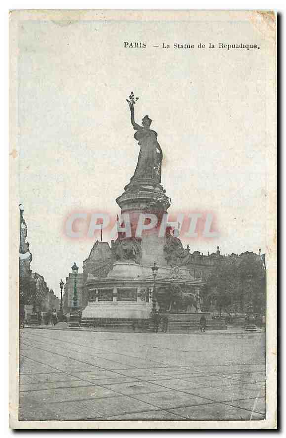 CPA Paris La Statue de la Republique 