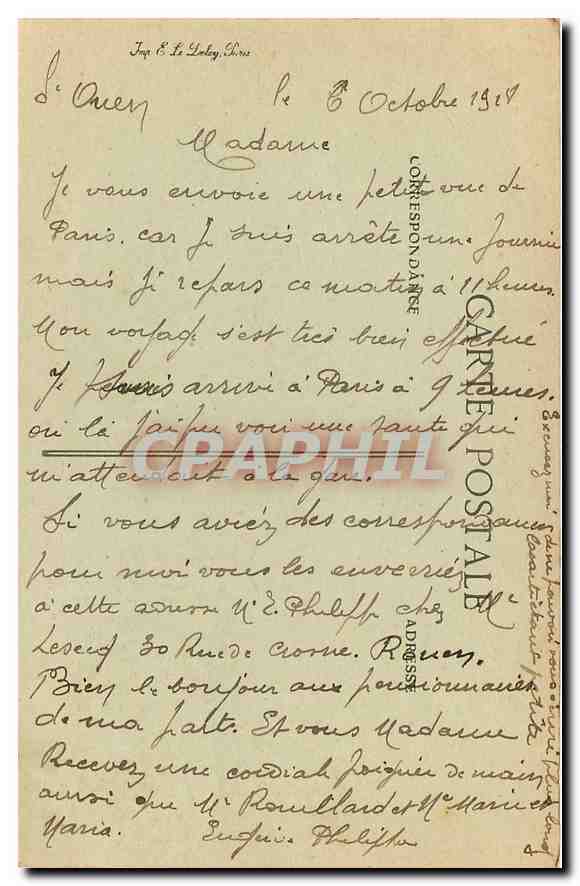 CPA Paris Pont Alexandre III  — Verso