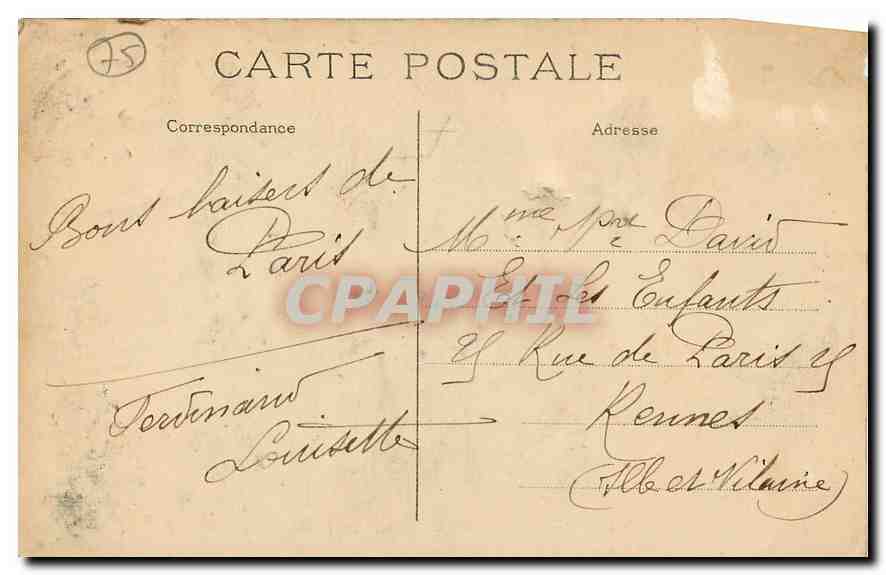 CPA Paris Place ed la Concorde  — Rückseite