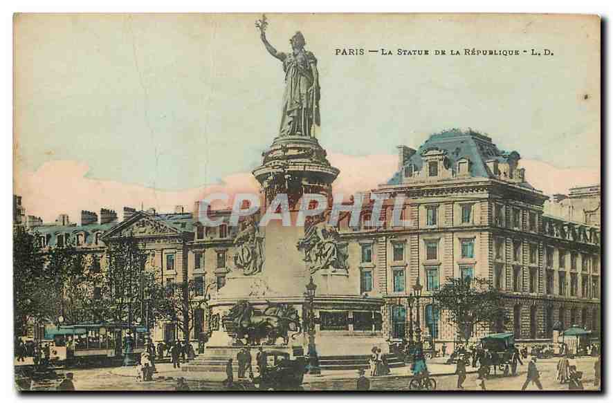 CPA Paris La Statue de la Republique 