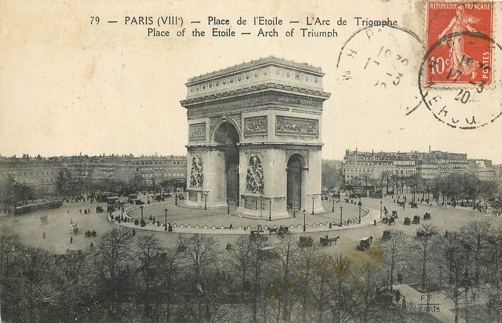 CPA Paris Place de l'Etoile l'Arc de Triomphe 