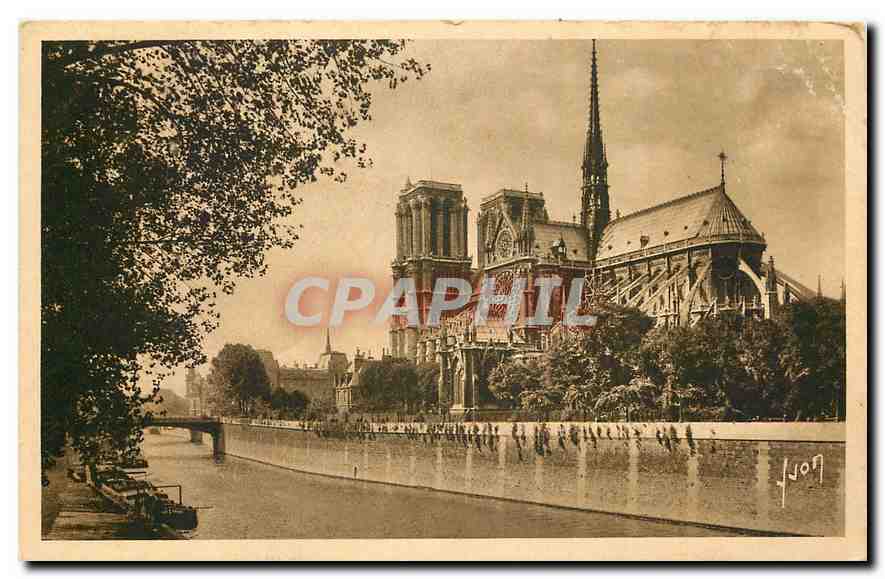 CPA Paris en flanant Notre Dame et le square de l'archeveche 