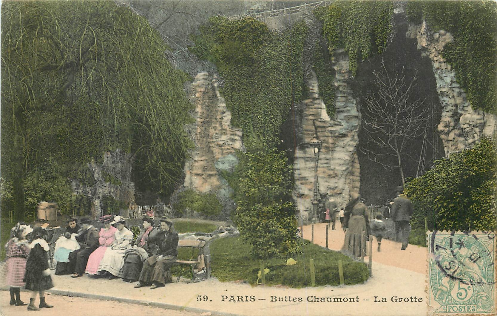 CPA Paris Buttes Chaumont La Grotte 