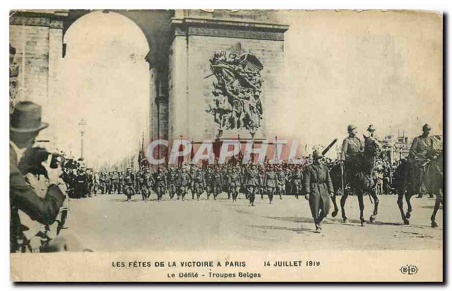 CPA Les Fetes de la Victoire a Paris le Defile Troupes Belges 