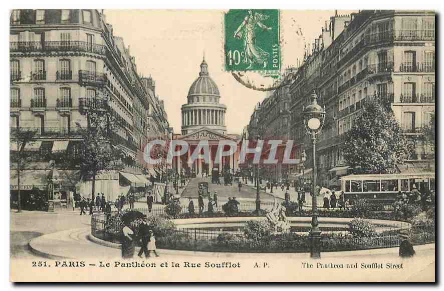 CPA Paris Le Pantheon et la Rue Soufflot 