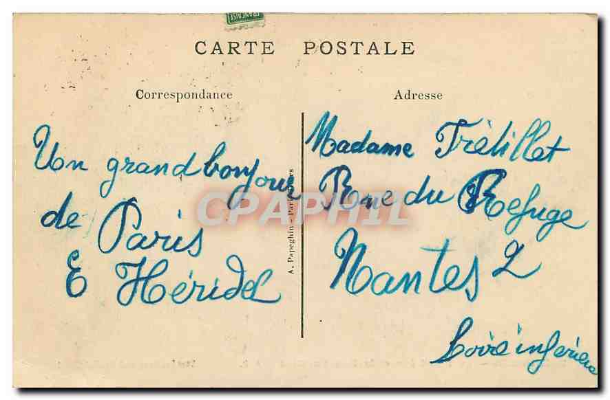 CPA Paris Le Pantheon et la Rue Soufflot  — Rückseite