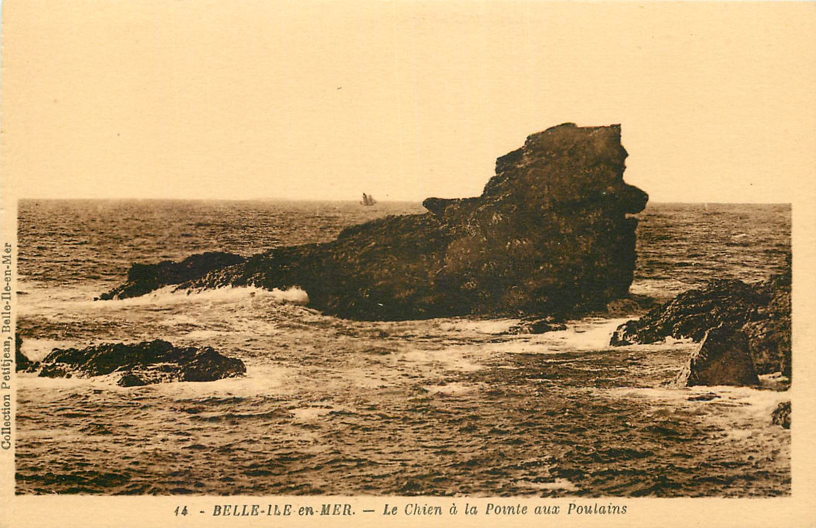 Belle-Île-en-Mer — Le Chien à la Pointe aux Poulains — Collection Petitjean, n°14