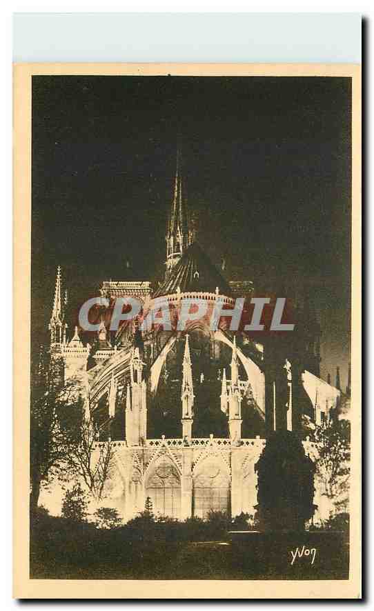 CPA Paris en Flanant L'Abside de Notre Dame Illuminee 