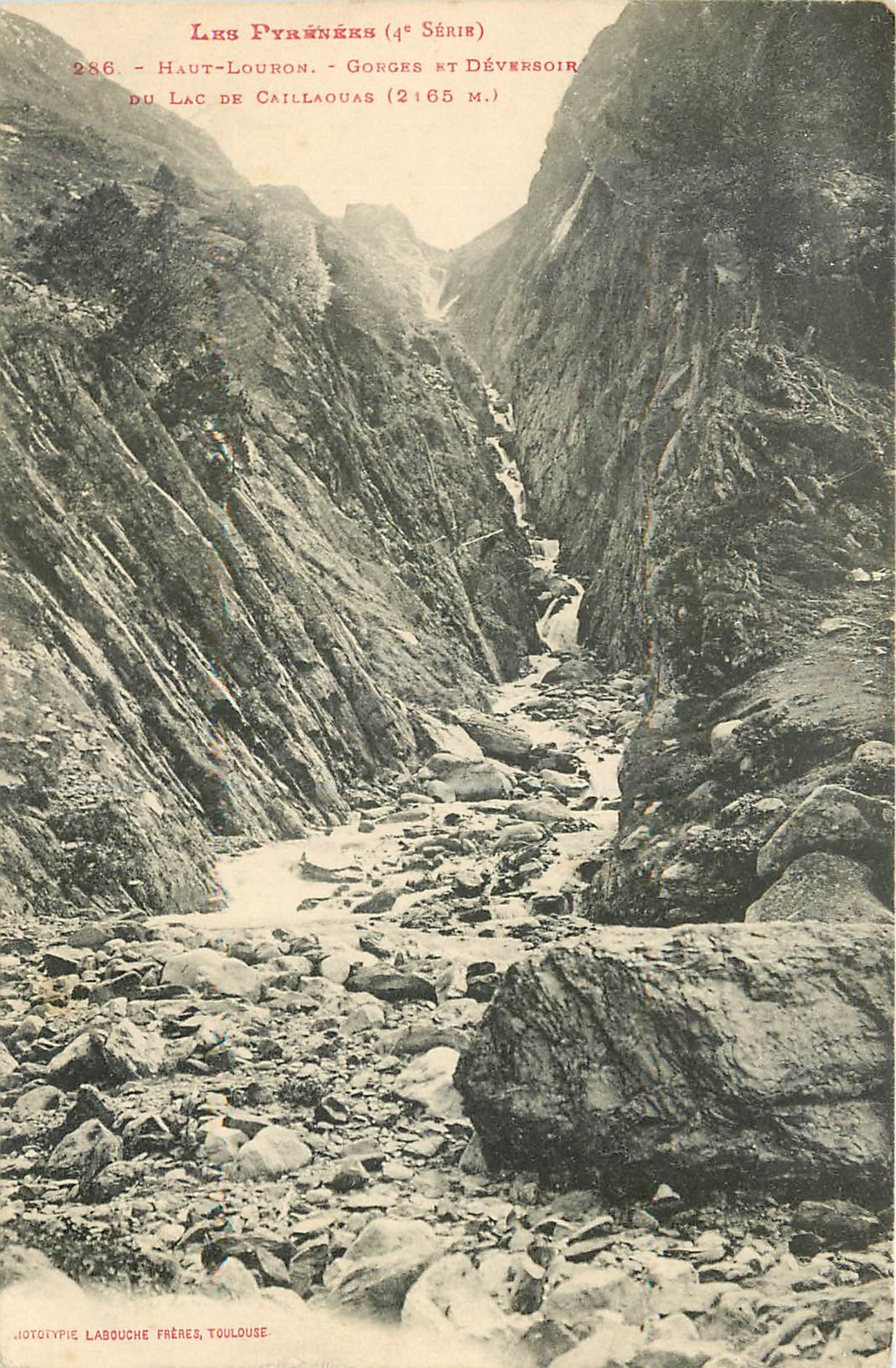 Gorges et Déversoir du Lac de Caillaouas — Haut-Louron (2165 m) — Jototypie Labouche Frères, Toulouse