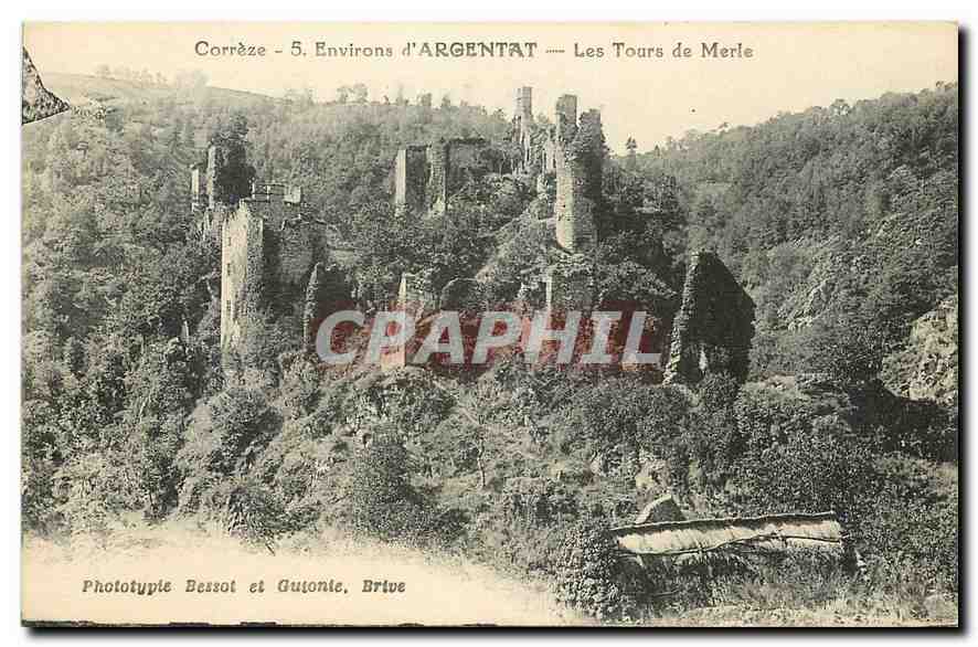 CPA Correze Environs d'Argentat Les Tours de Merle 