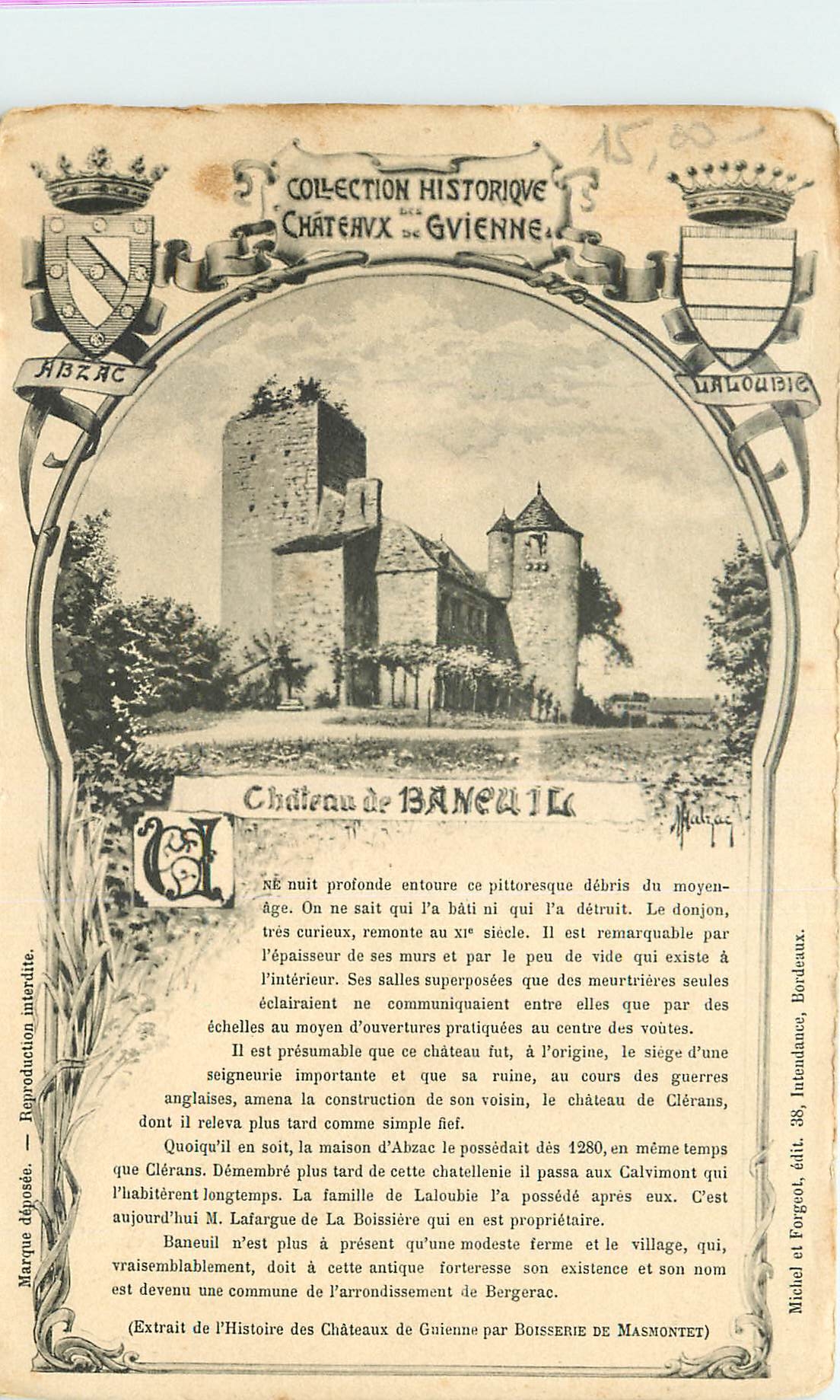 CPA Collection historique Chateaux de Gvienne Chateau de Baneuil 