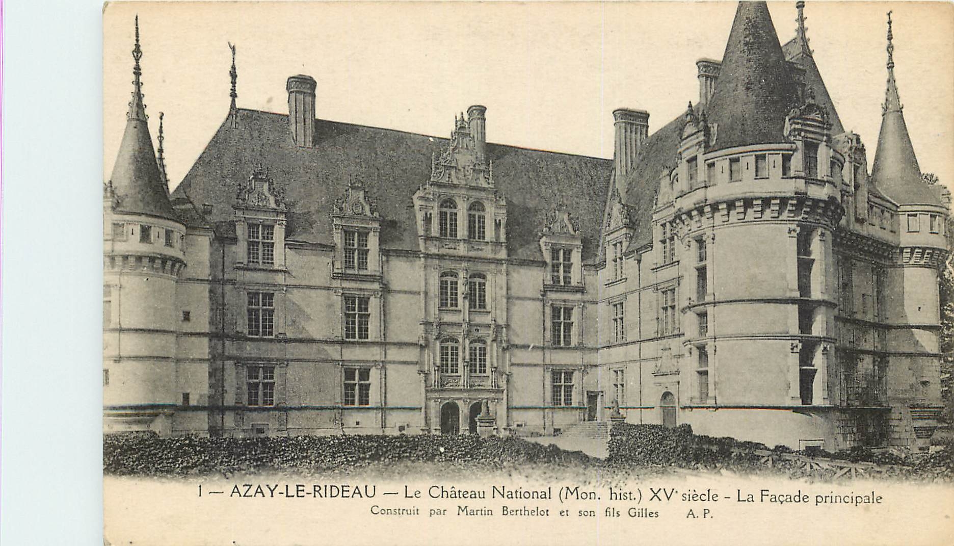 CPA Azay le Rideau Le Chateau National Mon hist La Facade principale 