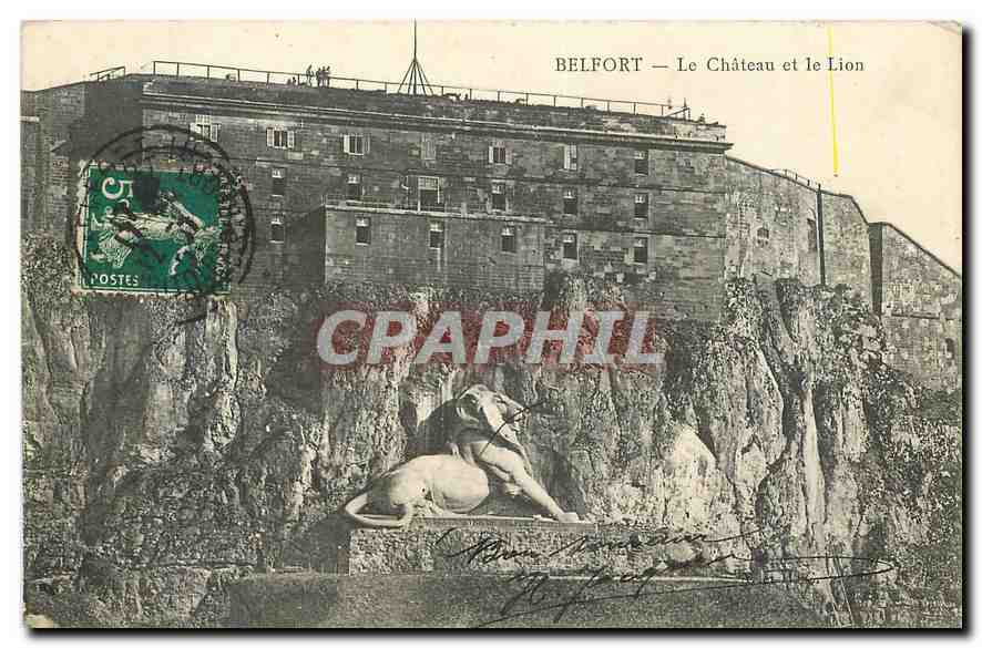 CPA Belfort Le Chateau et le Lion 