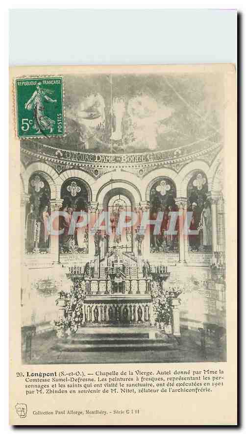 CPA Longpont S et O Chapelle de la Vierge Autel donne par Mme la Comtesse Samel Defresne 