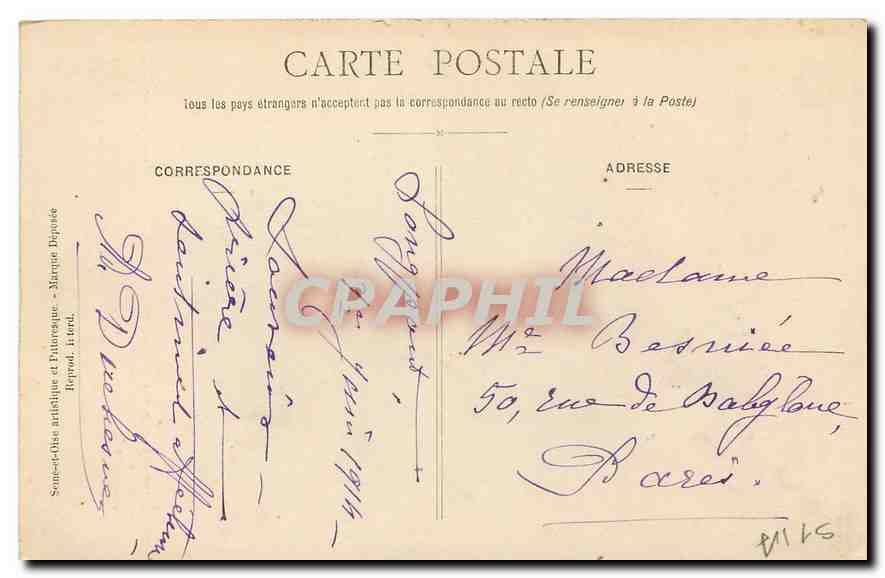 CPA Longpont S et O Chapelle de la Vierge Autel donne par Mme la Comtesse Samel Defresne  — Rückseite