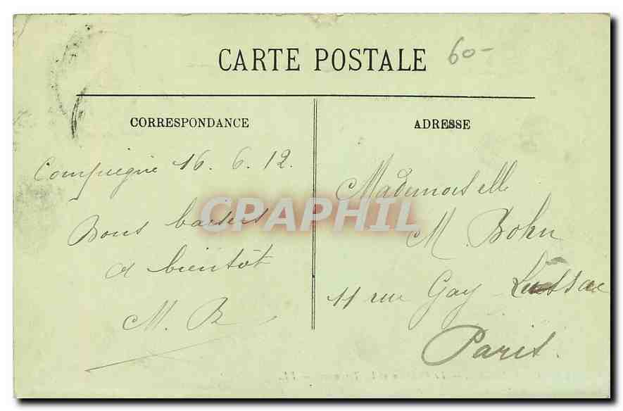 CPA Compiegne Le Chateau et les Terrasses  — Rückseite