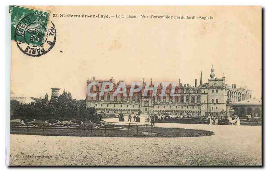 CPA St Germain en Laye Le Chateau Vue d'ensemble prise du Jardin Anglais 