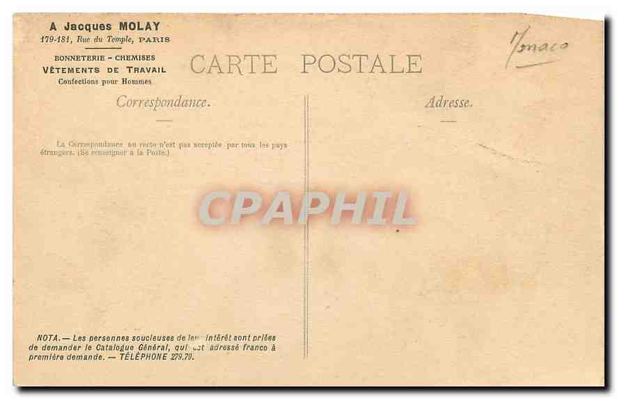 CPA La Cote d'Azur Monte Carlo Le Casino et les Terrasses  — Rückseite