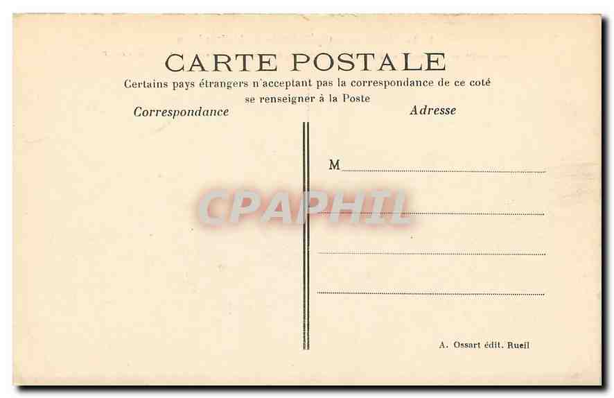 CPA Rueil Chateau de Malmaison Ancienne Residence de Napoleon I et de L'Imperatrice Josephine Cor d' — Rückseite