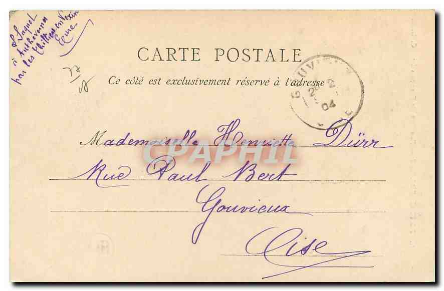 Fontainebleau — Pavillon di Francesco I — C. L. C. — Verso