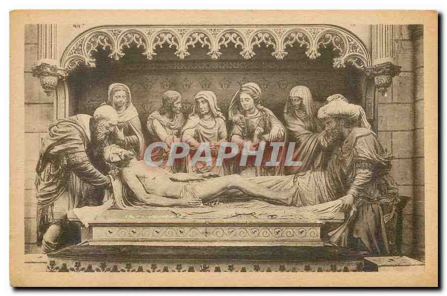 CPA Amboise Eglise Saint Denis Ensevelissement du Christ Oeuvre presumee de Leonard de Vinci 
