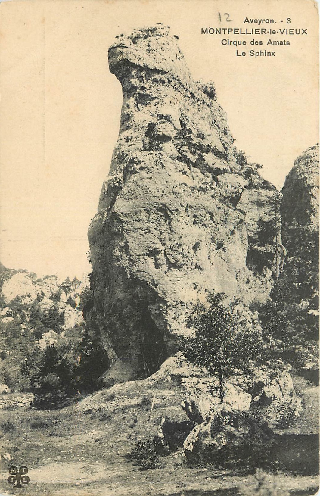 CPA Aveyron Montpellier le Vieux Cirque des Amats Le Sphinx 