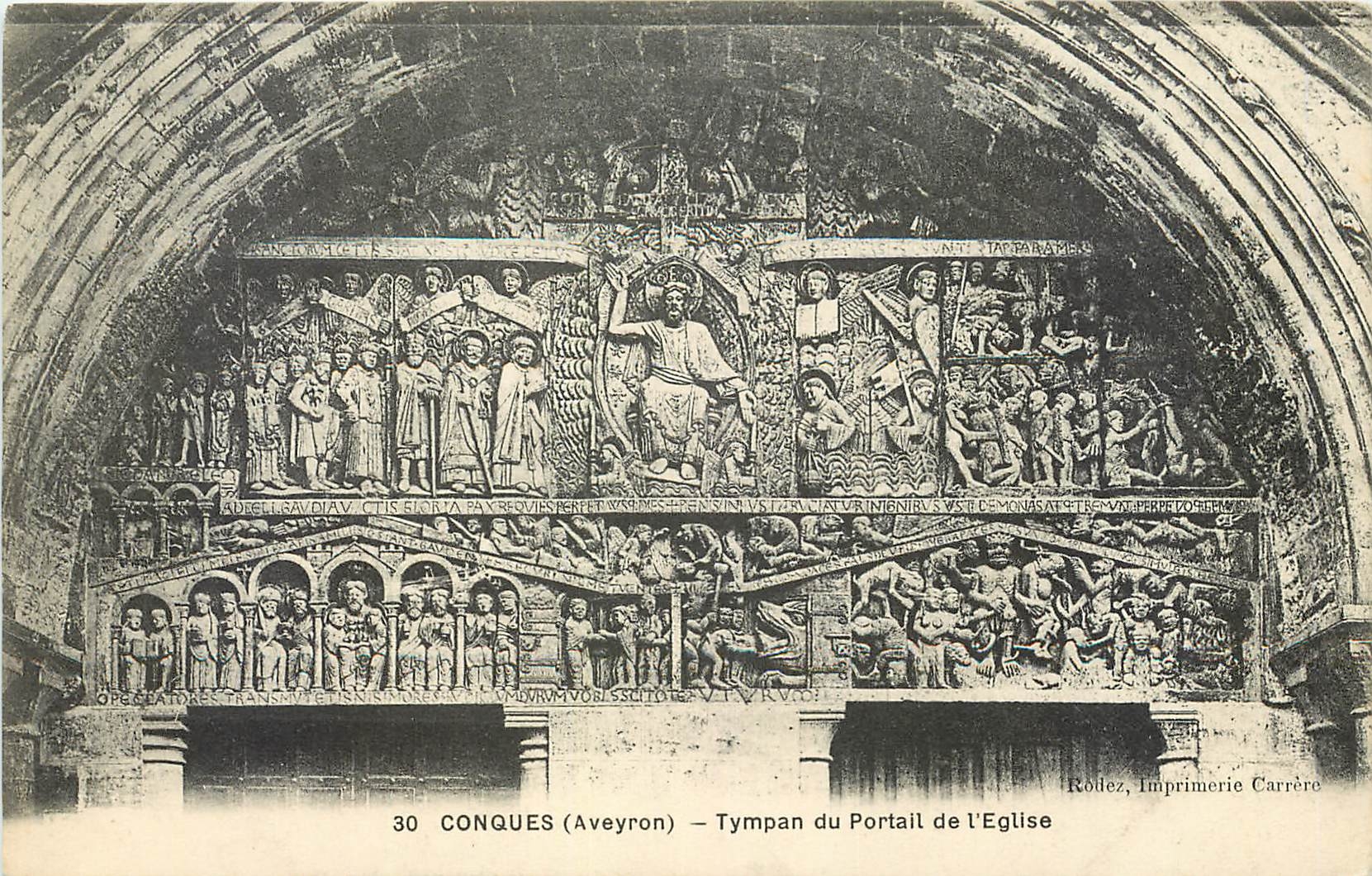 CPA Conques Aveyron Tympan du Portail de l'Eglise 