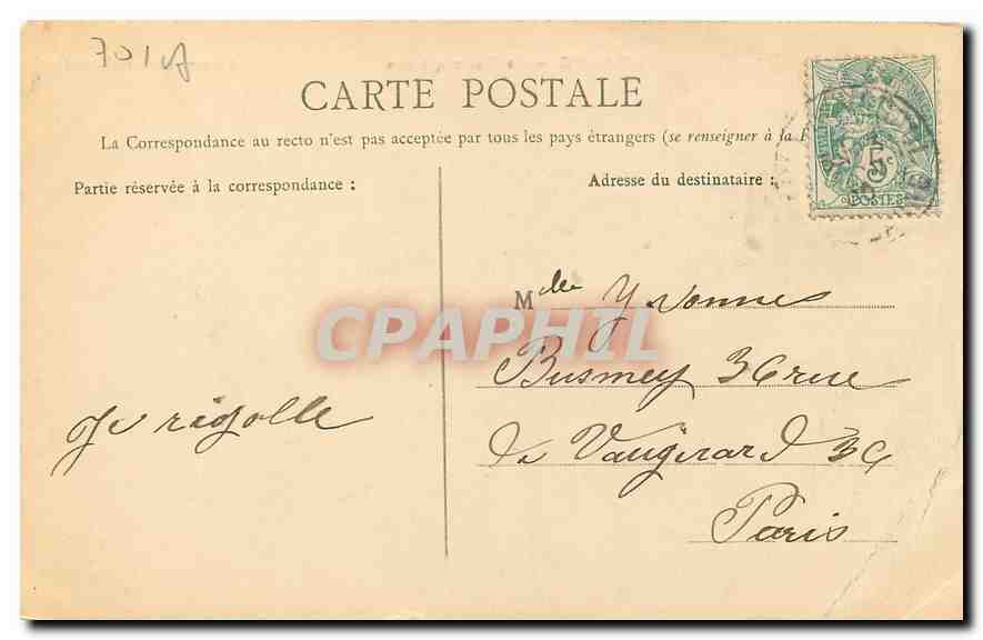 CPA Chariez La Pierre qui vire  — Rückseite