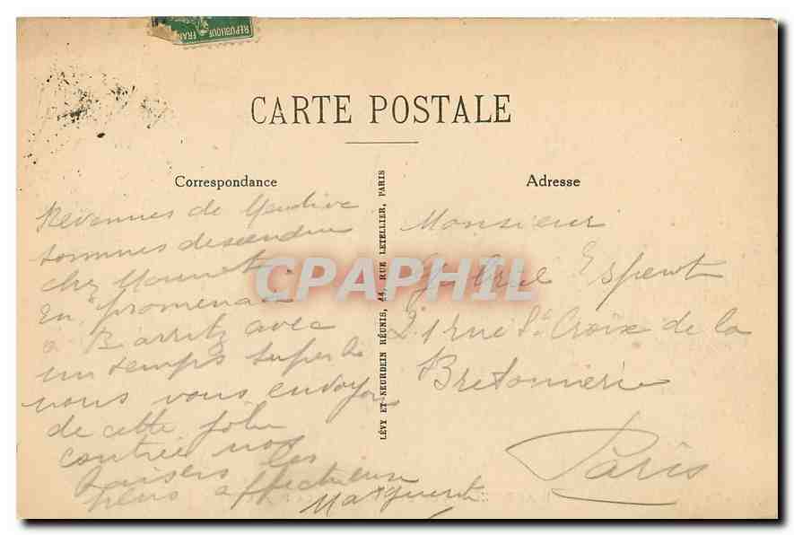 CPA Biarritz Vue generale de la Plage  — Verso