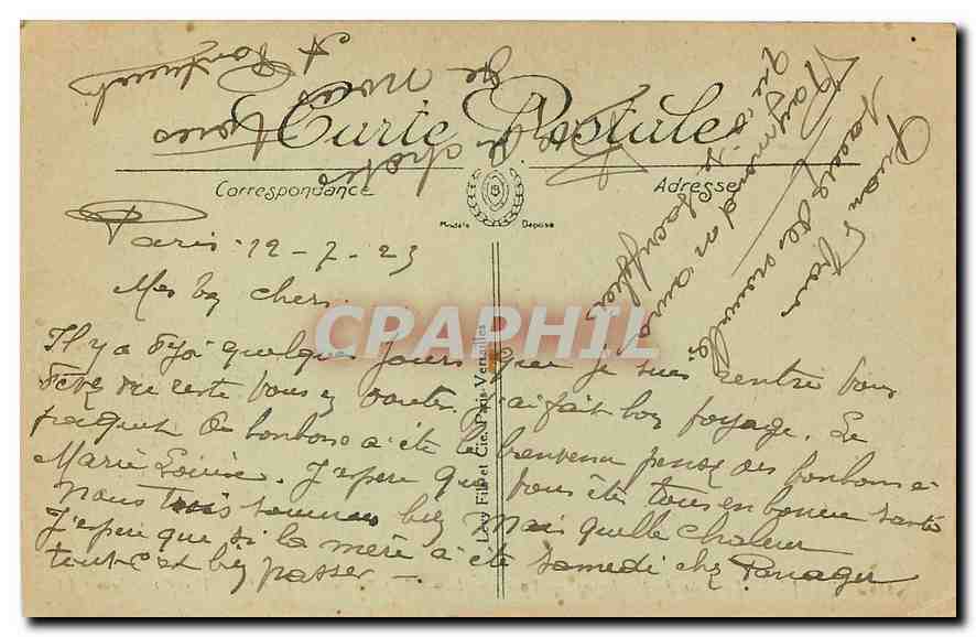 CPA Paris Le Bois de Boulogne La Cascade  — Rückseite