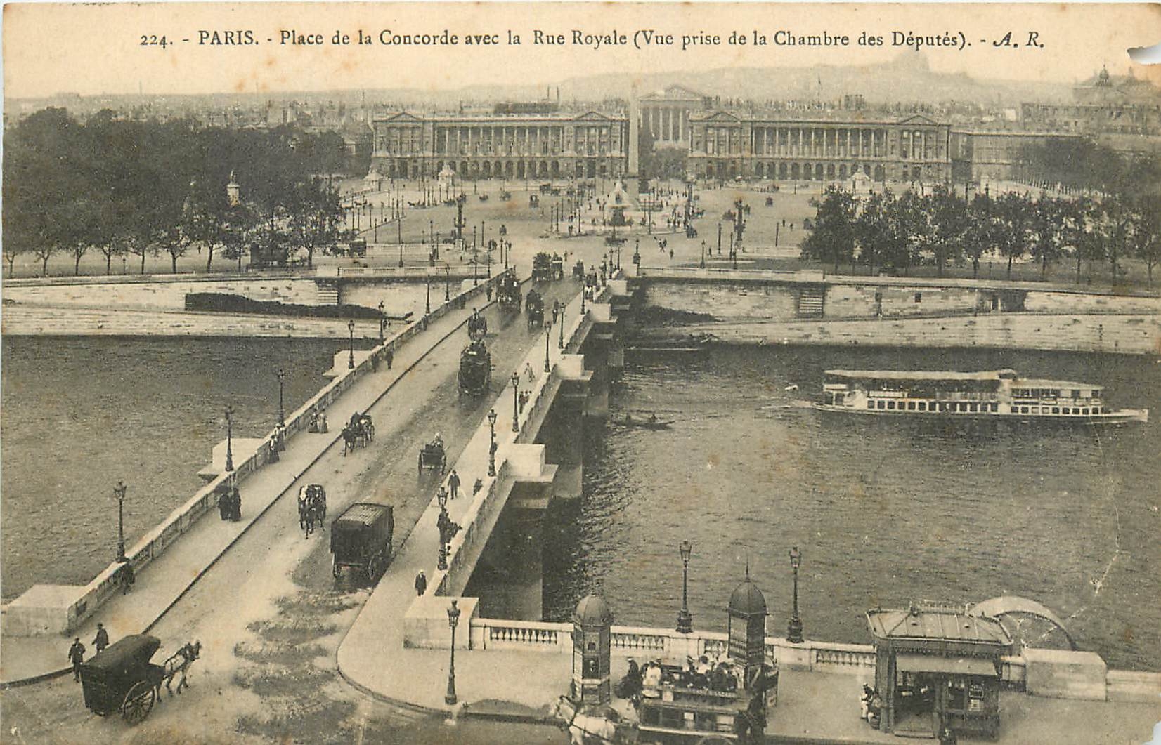 CPA Paris Place de la Concorde avec la Rue Royale Vue prise de la Chambre des Deputes