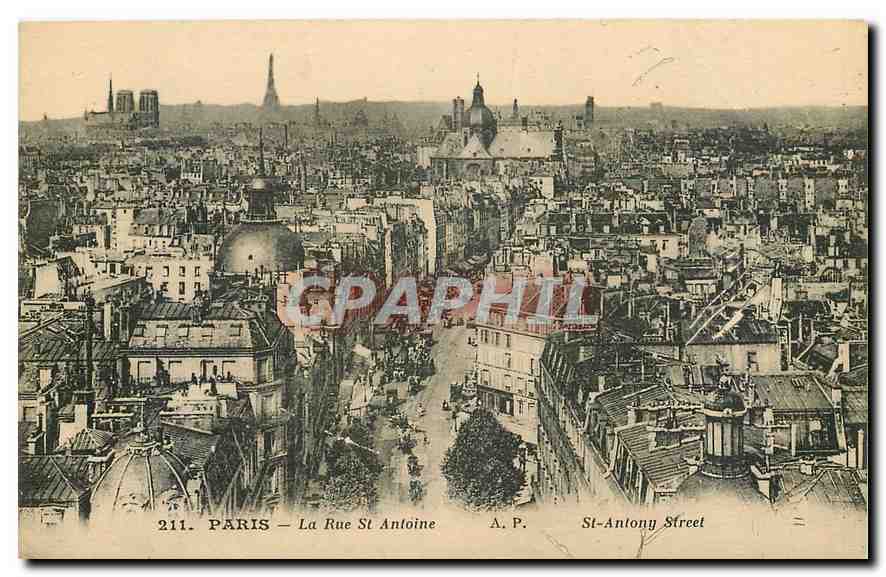 CPA Paris La Rue St Antoine 