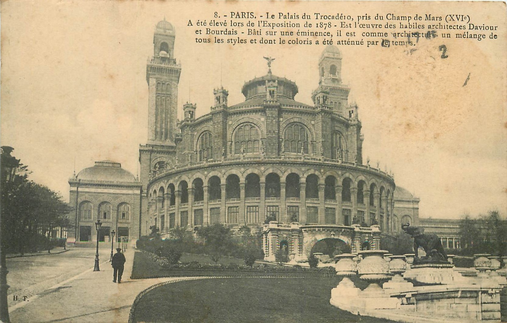 CPA Paris Le Palais du Trocadero pris du Champ de Mars 
