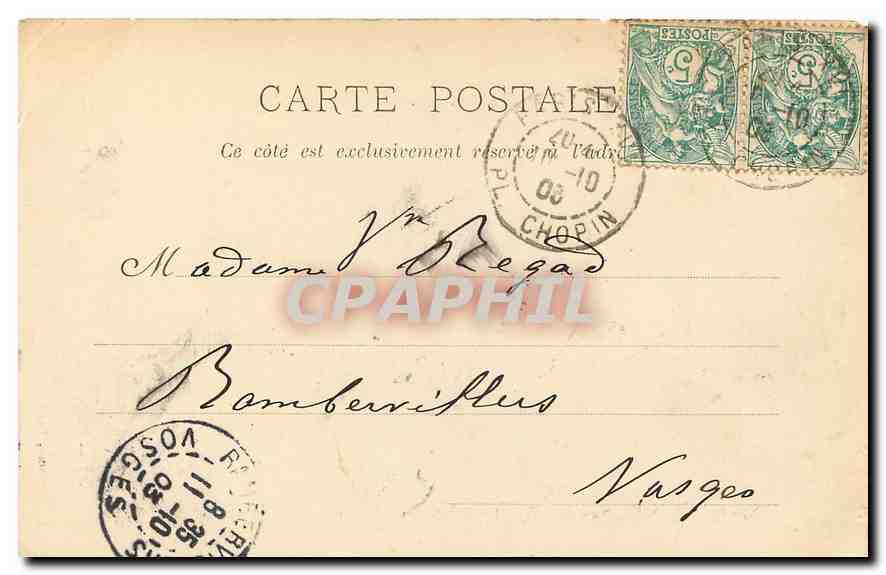 CPA Paris N D d'Auteuil et Monument de Daguesseau  — Rückseite