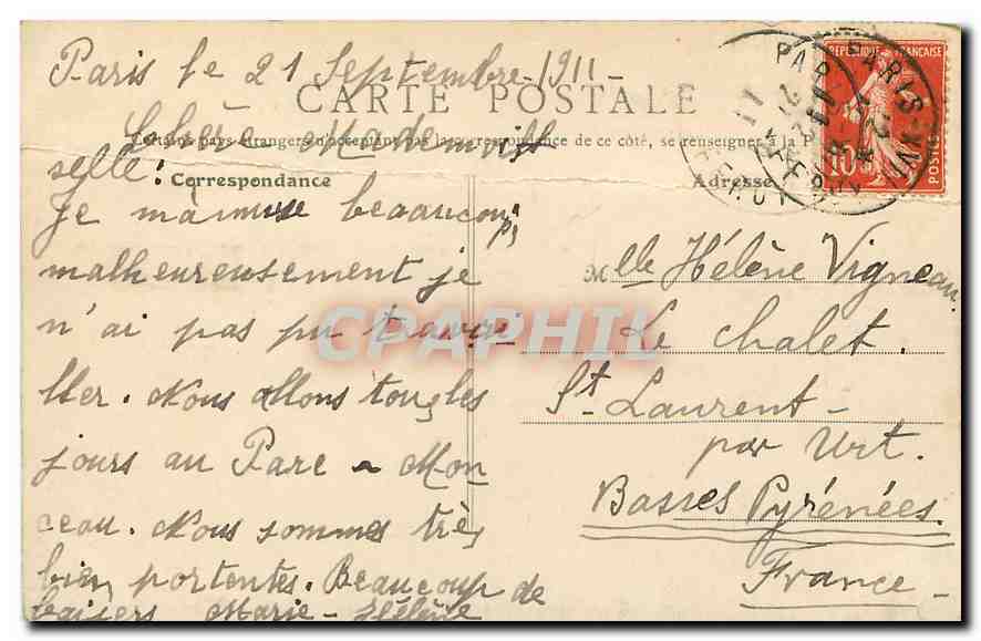 Crillon Hotel — Tag der Draggas — B. Et. Paris — Rückseite
