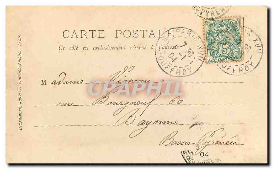 CPA Paris L'Arc de Triomphe et les Champs d'Elysees  — Rückseite