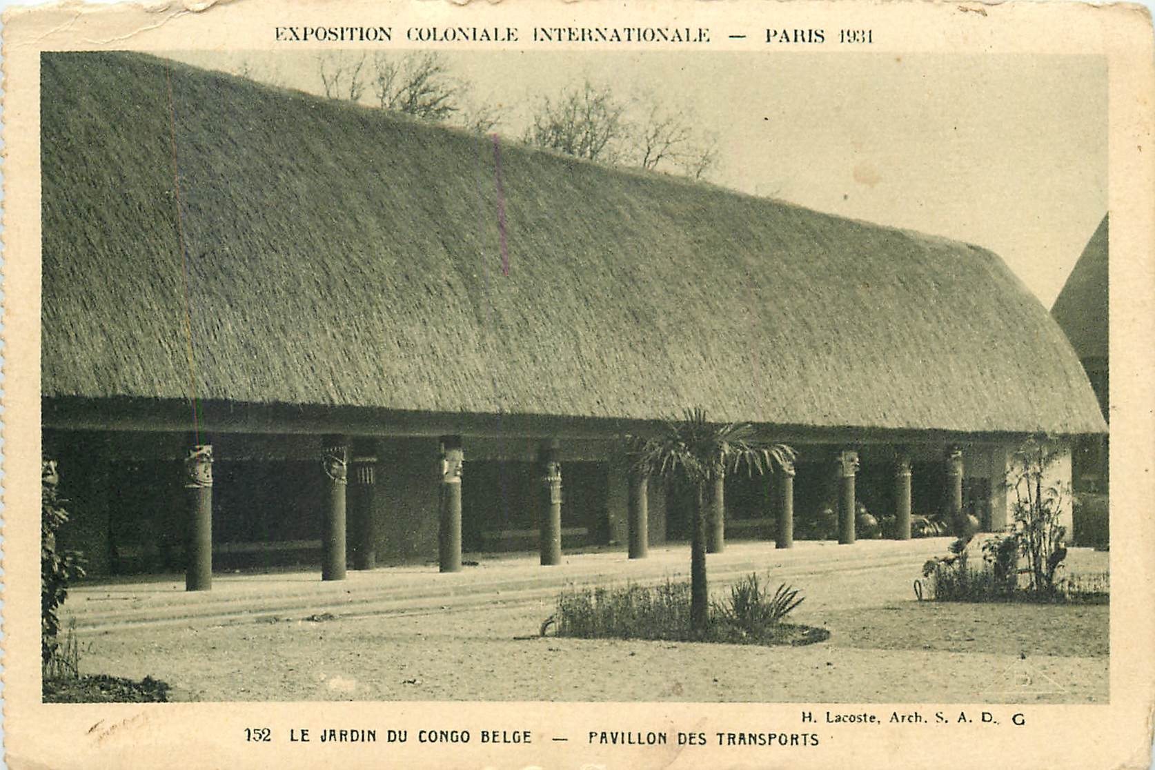 CPA Exposition coloniale internationale Paris Le Jardin du Congo Belge Pavillon des Transports 
