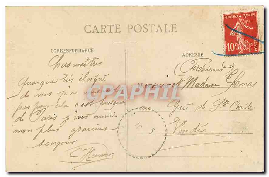 CPA Paris Notre Dame  — Verso
